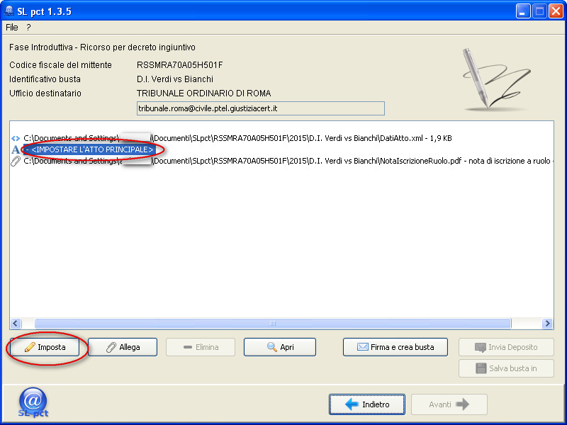 Evoluzioni Software s.n.c. Slpct Guida all'uso Pag.20 di 31 Si aprirà una finestra che permetterà di scegliere l'atto che abbiamo predisposto.