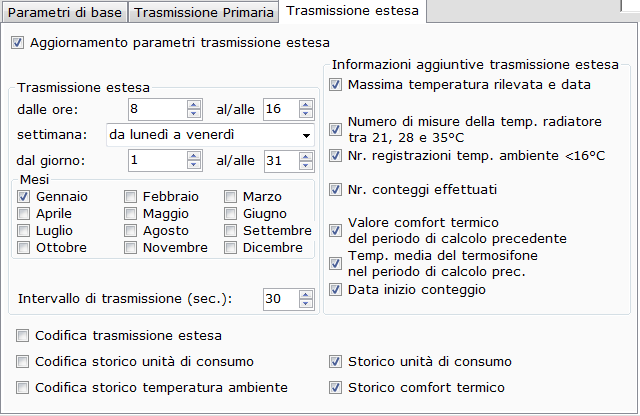 If you are configuring a ver.2 allocator, the screen will have more features: Se si sta configurando un ripartitore ver.