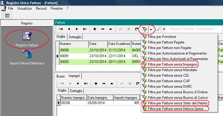 3.3 Modello 003 per Contabilizzazione / Pagamento / Scadenza Quando il sistema PCC genera il file 003, lo precompila con i dati di tutte le fatture in carico.