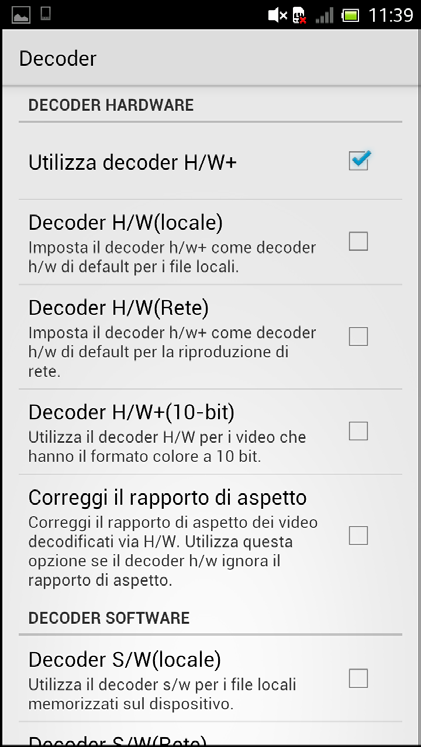 Sistema Android L APP utilizzerà il lettore video che viene impostato come predefinito sul dispositivo intelligente. Il lettore video predefinito verrà attivato quando si tocca l icona sul file video.