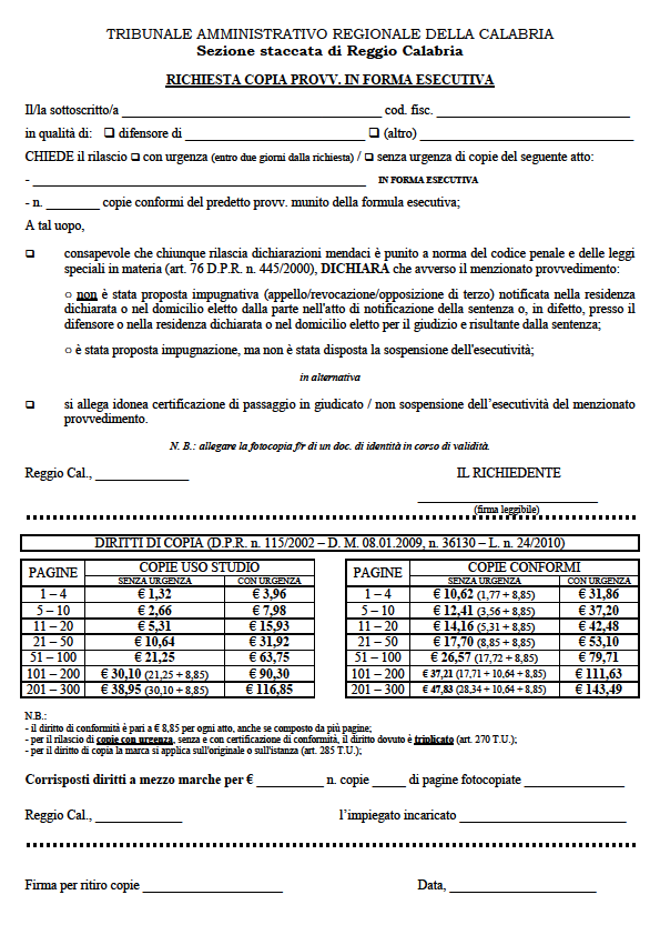 Allegato 1 bis Allegato 1 bis Richiesta copia