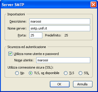 Client IMAP: impostare Thunderbird 11) Modificare il campo