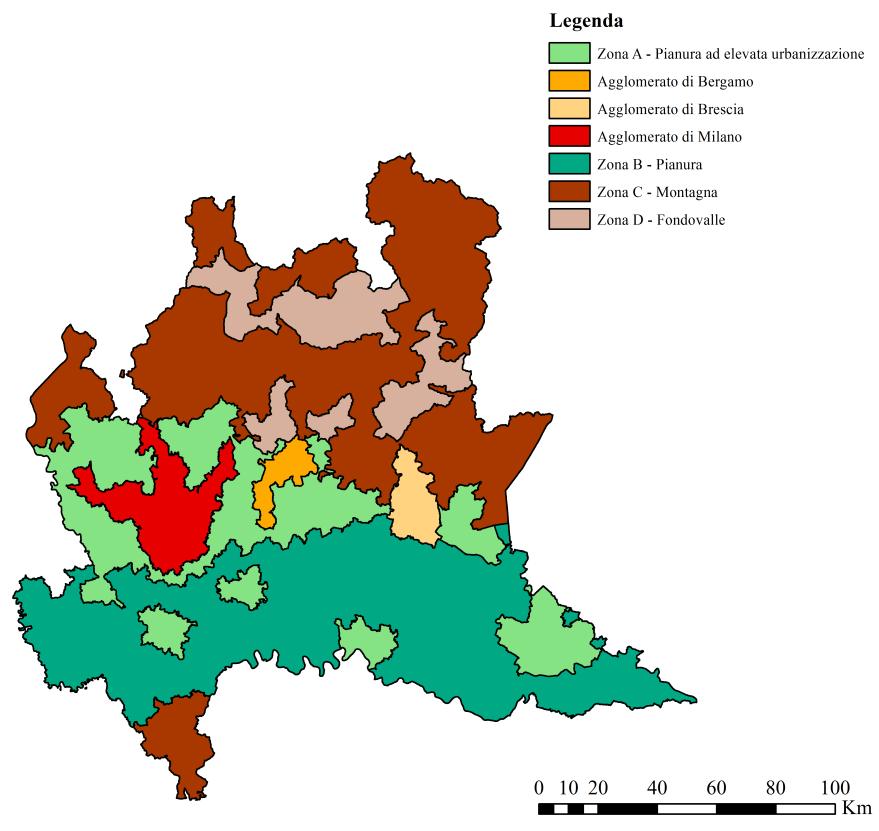 Figure Figura I. Zonizzazione della Lombardia, come da D.G.R.. n 2605 del 30 novembre 2011 Figura II.
