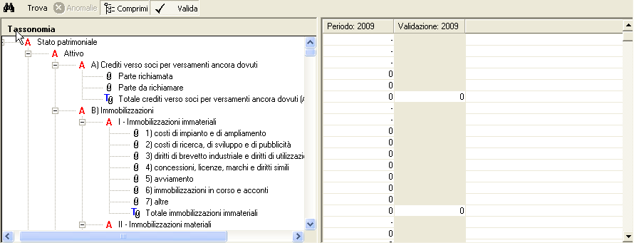 Questa funzione permette di controllare se ci sono anomalie (Validazione): ossia se è conforme alle specifiche e se ci sono squadrature.