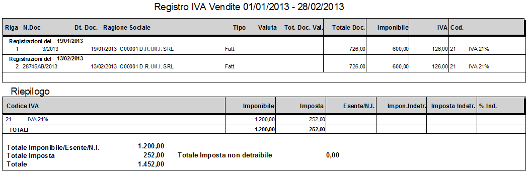 Stampa Giornale e registri IVA Anche le modifiche alle stampe contabili si basano, come i moduli dei documenti, sulla configurazione dei contatori.