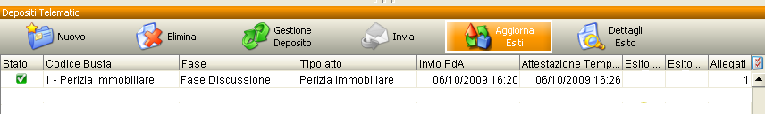 Figura 83 Invio busta (messaggio di attesa) Al compimento dell iter e a conferma dell avvenuto deposito si aprirà la finestra in Figura 84, che segue.