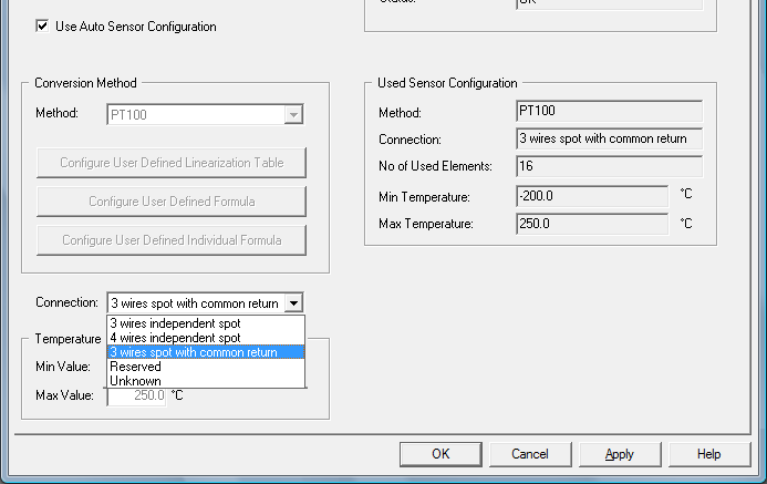 Manuale di configurazione del sistema Rosemount Raptor Configurazione manuale 1. Assicurarsi che la casella Use Auto Sensor Configuration non sia selezionata. 2.