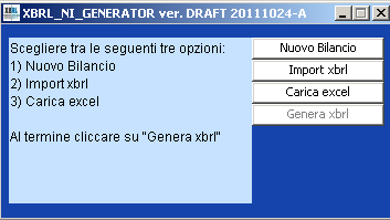 Vademecum Utente sperimentazione Nota Integrativa XBRL 2014 3. Aprire (doppio clik) il file run.bat 4.