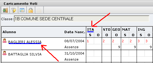 Si accede alla finestra di immissione dei voti. Al termine cliccando su si salvano i voti in archivio.