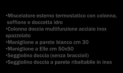 soffione e doccetta idro Miscelatore esterno termostatico con colonna, soffione e doccetta idro Colonna doccia multifunzione acciaio inox spazzolato