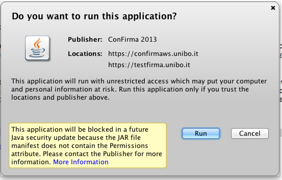 (***) : Bisogna utilizzare Java 6 di Apple attraverso "Software Update".