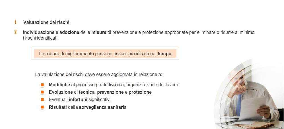 La gestione della valutazione dei rischi Dopo aver effettuato la valutazione dei rischi è necessario passare alla fase attuativa.