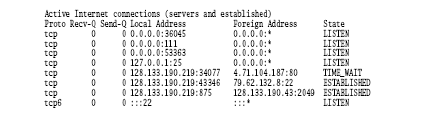 NETSTAT: ANALIZZARE LO STATO DI UN SOCKET Uno 'snapshot' dei socket a cui sono state associate connessioni attive può