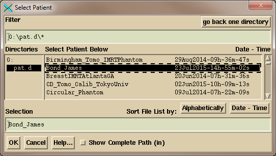 Manuale di funzionamento Dosimetry Check, Pagina 27 di 39 Sulla ConvertEPIDToolBar, premere il pulsante "Patient" per selezionare il paziente dalla finestra di dialogo