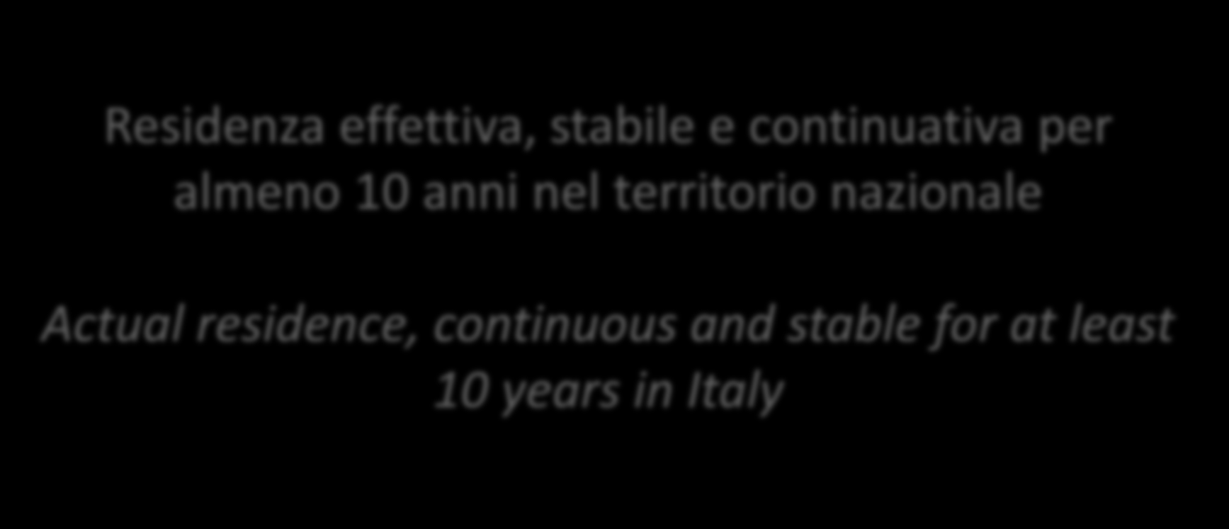 Permesso di soggiorno UE per cittadini soggiornanti di lungo periodo (ex carta di soggiorno) EU residence permit for citizens who are long-term residents (former residence card) Residenza