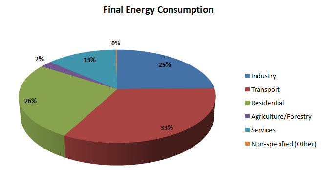 IL CONTESTO ITALIANO Usi e consumi energetici ITALY (2012) Gross inland consumption of primary energy* 167 MToe Final energy consumption