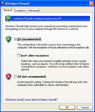 Impostazione del firewall Impostazione del firewall Se si utilizza Windows XP SP2 o Windows Vista con Network Capture 5, potrebbe essere visualizzata la seguente finestra di avvertenza.