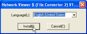 2 Selezionare [English [United States] dal menu a discesa nella finestra di selezione della lingua, quindi fare clic sul pulsante Install per avviare l installazione.