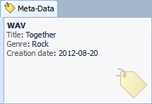 Modifica del file audio Meta-Dati Meta-Dati I meta-dati sono costituiti da attributi che descrivono i contenuti audio, ad esempio il titolo della traccia, l'autore e la data di registrazione della