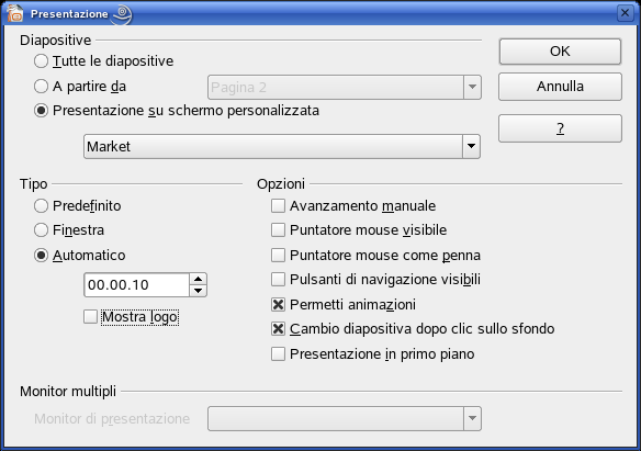 AM6 Strumenti di presentazione livello avanzato 49 Figura 6.83 Finestra di dialogo Presentazione: applicare la ripartenza automatica AM6.7.2.