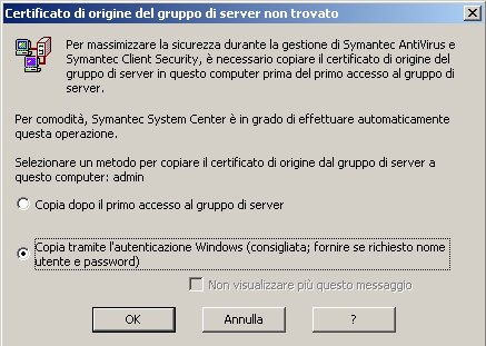 Migrazione alla versione corrente di Symantec AntiVirus Aggiornamento di Symantec System Center 141 3 Rispondere alle richieste dei messaggi visualizzati per completare il processo d'installazione.