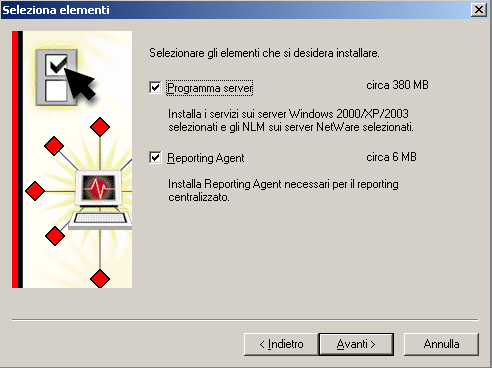 Installazione dei server Symantec AntiVirus Distribuzione di un installazione server tramite una
