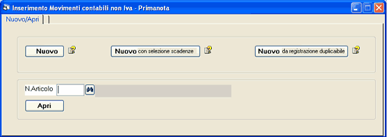 Pag.30 La finestra Movimenti non IVA primanota consente di inserire con il metodo della partita doppia le scritture non soggette a registrazione IVA.