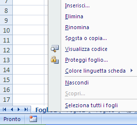 Per cambiare il nome ad una linguetta basta fare un clic con il tasto destro e scegliere la voce Rinomina.