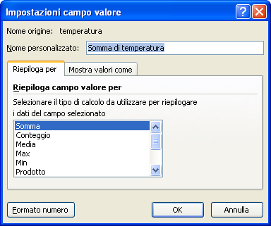 G. Pettarin ECDL Modulo 4: Excel 154 Impostazioni campo valore Apparirà la finestra di dialogo per impostare la formula di riepilogo.