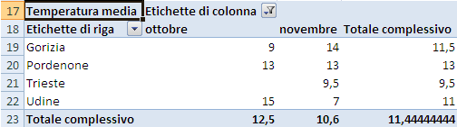 G. Pettarin ECDL Modulo 4: Excel 156 Elenco del campo mese Se un elemento è visualizzato, appare un segno di spunta a fianco del suo nome.