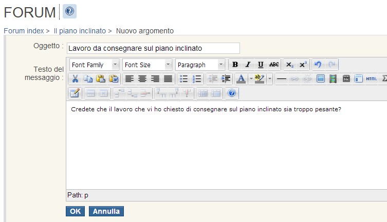 Sono anch e visibili gli strumenti per la gestione del forum: Modifica: modifica le impostazioni del forum Vuoto: elimina tutti i messaggi dal forum Elimina: elimina il forum Sposta: sposta il forum