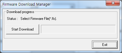 5-3 Istruzioni per Firmware Download (Download firmware) 1. Aprire Unified Utility. 2. Eseguire Firmware Download Manager per scaricare il file del firmware (estensione: *.fls). 3.