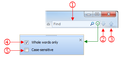 Cercare e trovare testo Per cercare una parola o una frase in un file PDF, utilizzare il campo Trova disponibile nell'angolo superiore destro della finestra di Nitro Pro 8.