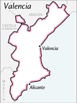 La Comunità Valenziana, è una regione autonoma della Spagna orientale suddivisa in tre province: Valencia, Alicante e Castellón.