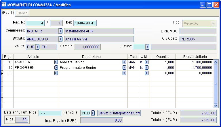 AD HOC REVOLUTION GESTIONE PROGETTI Fig. 9.37 - Incremento della Percentuale di Completamento dell Attività: passaggio dallo status Pianificata a quello di Lanciata Fig. 9.38 - Avanzamento dei lavori affidati a personale interno (Manodopera), registrato con Movimenti Consuntivi di Commessa 12.