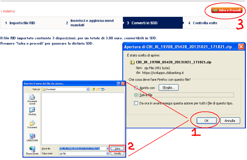 3.4 Step 3: Converti in SDD Nel caso che una parte, o anche la totalità, delle disposizioni presenti nel flusso RID possono essere convertite in SDD, si passa allo step 3: in questa pagina viene