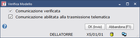 Spostandosi da un quadro allaltro del modello il programma chiede se il quadro da cui si sta uscendo Ł verificato.