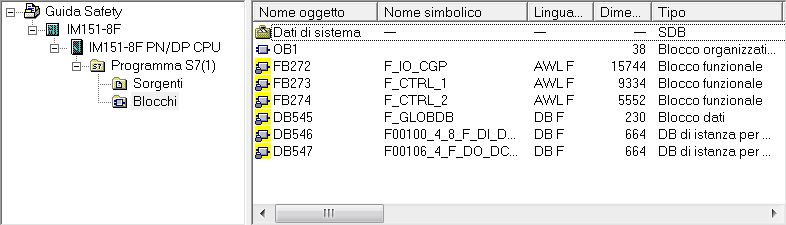 2.2. Software Safety La parte introduttiva della gestione del software Safety è stata trattata nel capitolo "1.3 CPU Safety" ed è la base per quello che segue.