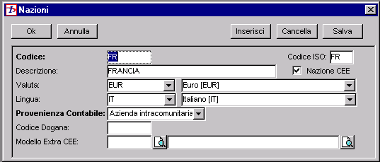 Folder: COMMERCIALE: Inserire in Codice Intrastat il codice da proporre in fase di inserimento 3) GESTIONE INTRA NAZIONI Mettere