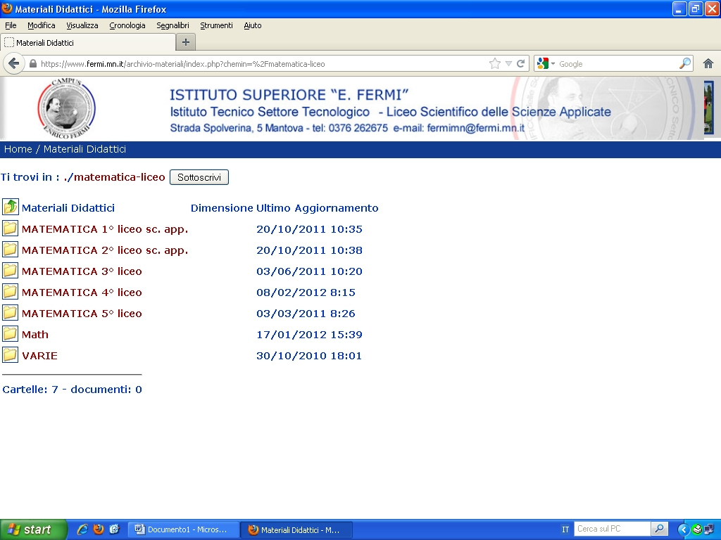 SITI SCOLASTICI E SERVIZI WEB Fig. 3 Un esempio: l area contenente le risorse di matematica. Mentre giro per la scuola c è un altro aspetto che mi colpisce: i colori.