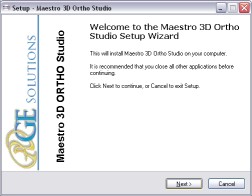 Installazione del Software Per installare il software Maestro 3D Ortho Maestro.3D.Ortho.Studio.