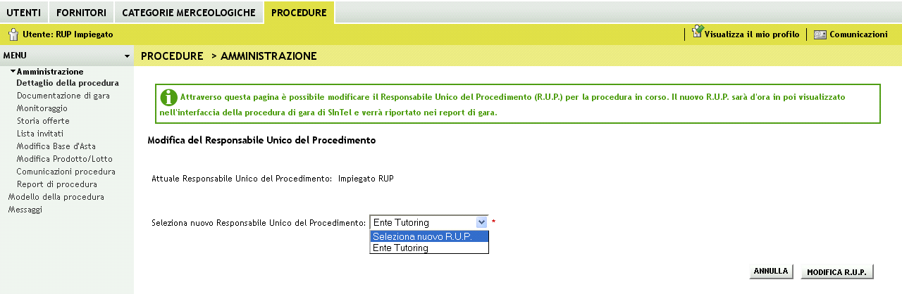 Per posticipare il termine ultimo per la presentazione delle offerte è sufficiente modificare i dati relativi alla data e all orario e cliccare sul pulsante Posticipa (in celeste Figura 40).