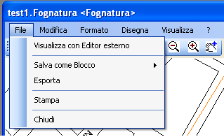 GUIDA DI RIFERIMENTO ALLA VISTA GRAFICA Menù File Il menù File presenta i comandi che si descrivono di seguito: Visualizza come Editor esterno: che apre in automatico il disegno nell editor esterno