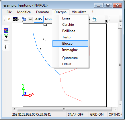 Successivamente alla creazione del progetto, sulla vista planimetrica del territorio il software interpolerà le quote del terreno visualizzando in basso a sinistra oltre le coordinate X e Y la quota