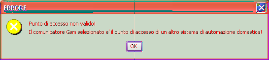 Parametri di configurazione Punto di accesso: identifica il dispositivo che permette la comunicazione del sistema con il PC; deve essere obbligatoriamente indicato selezionando uno dei moduli GSM