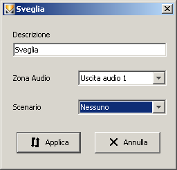 Parametri di configurazione Dopo aver inserito una zone audio è possibile modificarne sia la posizione che la descrizione.