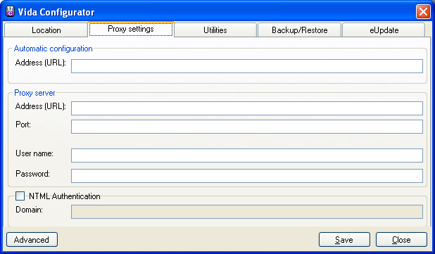 1.2 Impostazioni proxy La seconda scheda è usata per le impostazioni proxy. Pos.