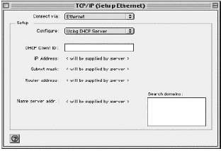 3.1.6 Configurazione in ambiente MAC 1. Cliccare sull icona Mela nell angolo in alto a sinistra dello schermo e selezionare: Control Panel/TCP/IP.