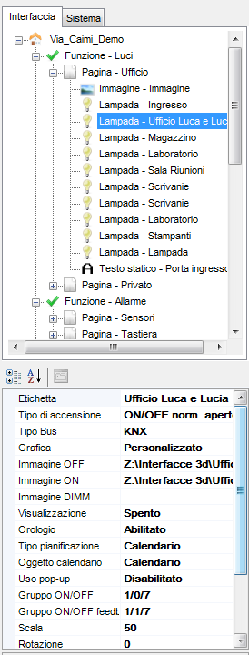 Una volta aggiunti al progetto i calendari, è necessario creare un'associazione tra i comandi ON/OFF da programmare e il calendario.