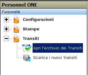 6.3 Transiti 6.3.1 Apri l Archivio dei Transiti La finestra Apri l Archivio dei transiti gestisce l